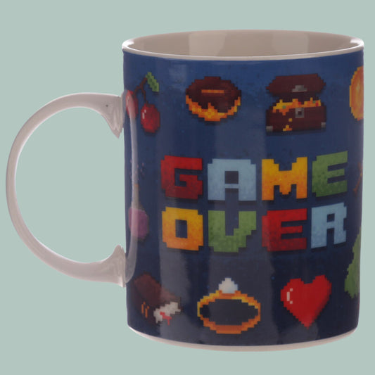 Gamer Mug Game Over Design Gaming Cup Pixelated Retro Vintage Gaming Design Mug Gift For Gamer Present Video Games Mug Fun Gaming Room Decor