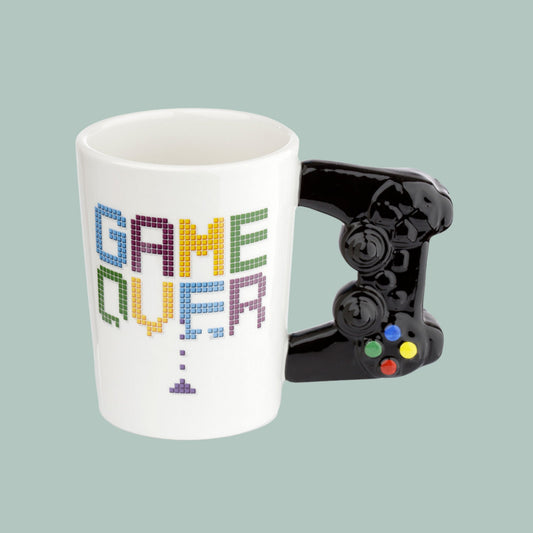 Ceramic Gamer Mug with Joypad Handle Gaming Lover Gift Present For Gamer Cute Mug Ideal Christmas Gift Birthday Gift Video Game Memorabilia