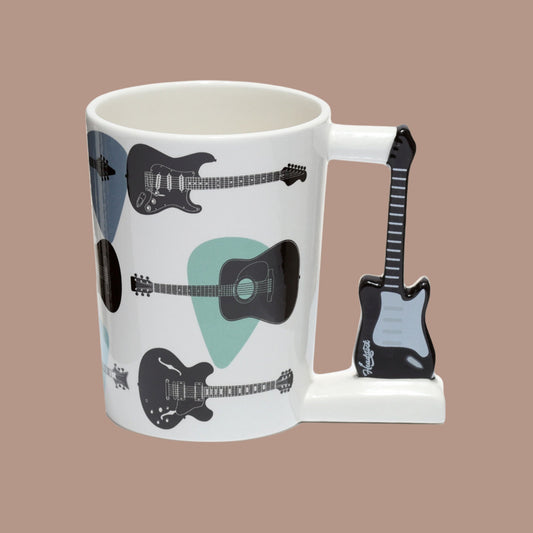 Electric Guitar Handle Mug with Guitar Handle Music Lover Gift Present For Guitarist Fun Mug Ideal Christmas Gift Birthday Gift Rock Guitar