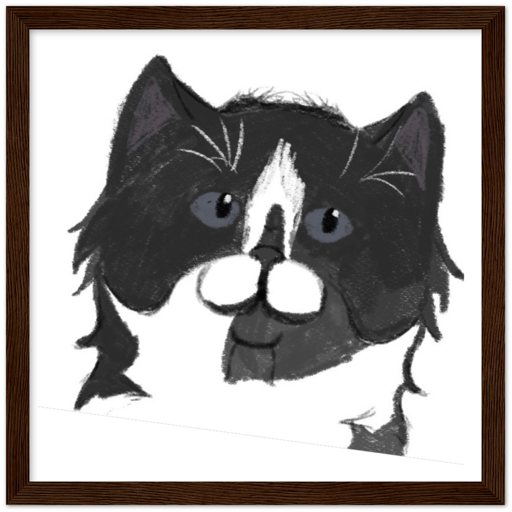 Classic Semi-Glossy Paper Wooden Framed Cat Poster