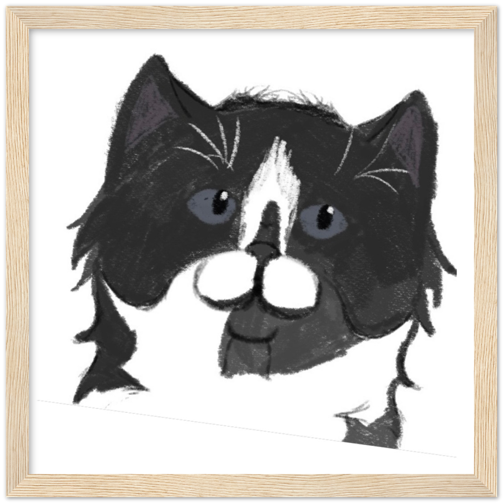 Classic Semi-Glossy Paper Wooden Framed Cat Poster